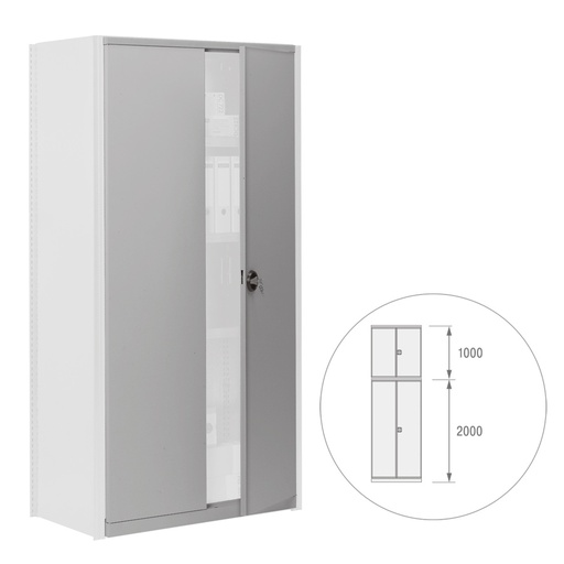 [043819] Par de puertas batientes para estantería industrial - Dim.: 1000x22x3000h mm - Gris ral 7035