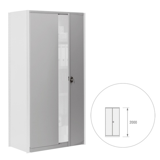 [043820] Par de puertas batientes para estantería industrial - Dim.: 1000x22x2000h mm - Gris ral 7035