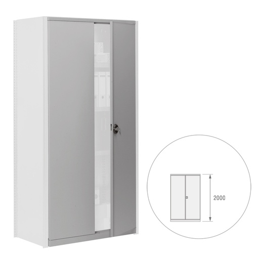 [043822] Par de puertas batientes para estantería industrial - Dim.: 1300x22x2000h mm - Gris ral 7035