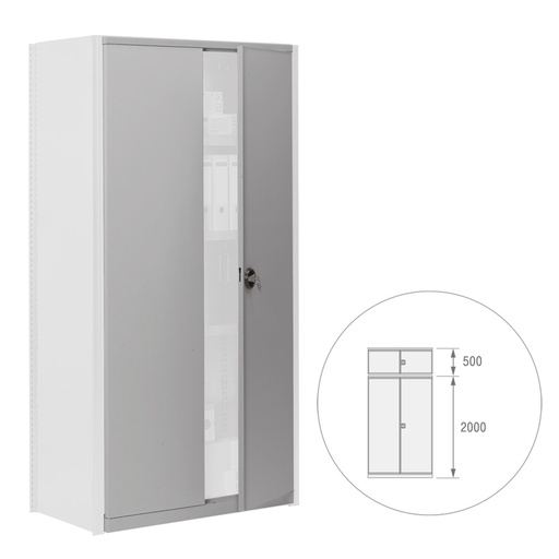 [043823] Par de puertas batientes para estantería industrial - Dim.: 1300x22x2500h mm - Gris ral 7035