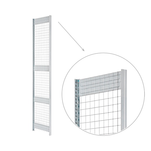 [043859] Malla lateral para montante de estantería industrial - Dim.: 3x424x2000h mm - Galvanizado