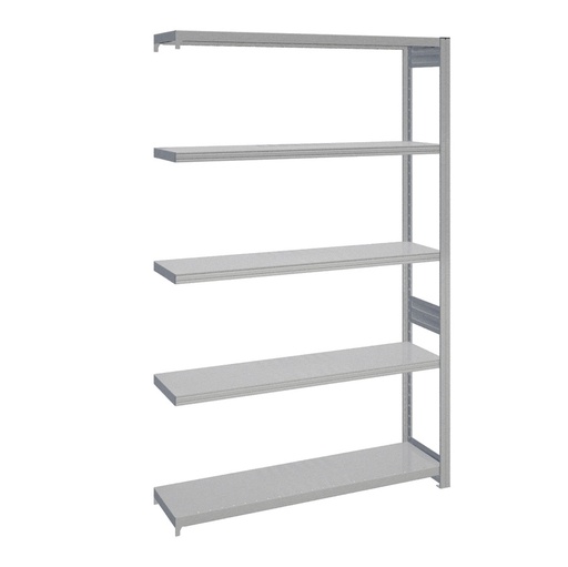 [044122] Estantería adicional industrial para almacén con 5 estantes de carga 100 kg - Dim.: 1308x324x2000h mm - Galvanizado