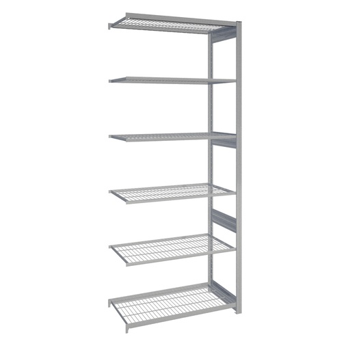 [044231] Módulo adicional de estantería industrial con 6 estantes de rejilla - Dim.: 1058x524x2500h mm - Galvanizado