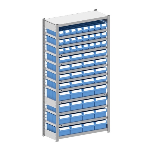 [044327] Estantería metálica con 56 cajas Regalbox RK - Dim.: 1058x424x2000h mm - Galvanizado