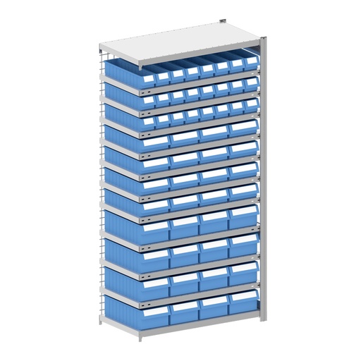 [044330] Módulo adicional de estantería metálica con 56 cajas Regalbox RK - Dim.: 1008x524x2000h mm - Galvanizado 