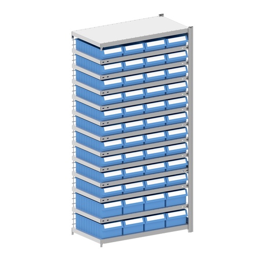 [044350] Módulo adicional de estantería metálica con 48 cajas Regalbox RK - Dim.: 1008x524x2000h mm - Galvanizado 
