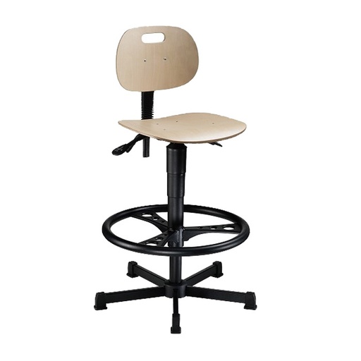 [044447] Silla para taller de madera regulable en altura e inclinación - Altura asiento.: 520 / 770h mm - Haya