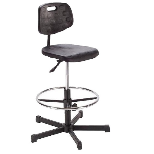 [044474] Silla para taller de poliuretano regulable en altura - Altura asiento.: 530 / 780h mm - Poliuretano negro