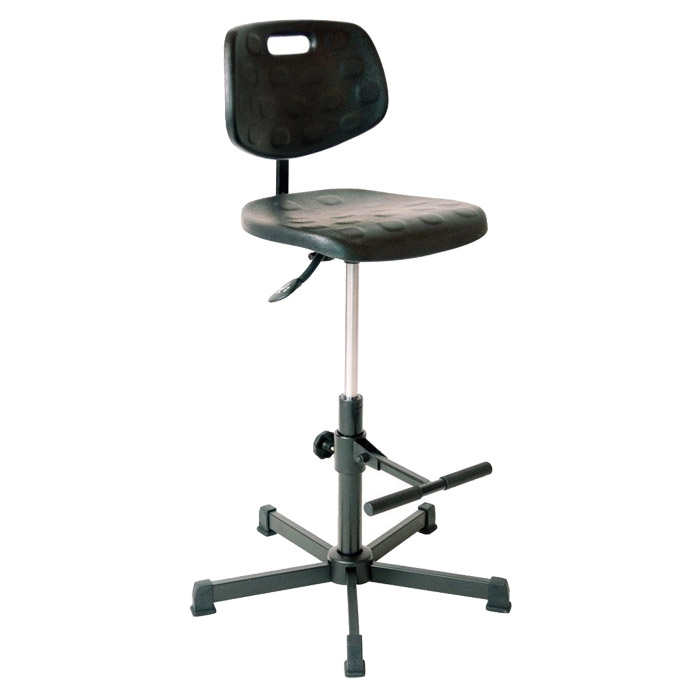 [044477] Silla para taller de poliuretano regulable en altura - Altura asiento.: 530 / 780h mm - Poliuretano negro