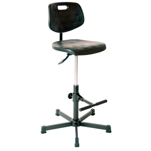 [044477] Silla para taller de poliuretano regulable en altura - Altura asiento.: 530 / 780h mm - Poliuretano negro