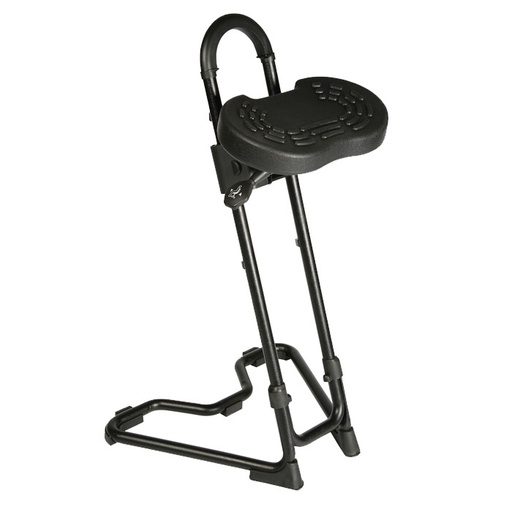 [044589] Taburete de pie para taller de poliuretano regulable en altura - Altura asiento: 610 / 860h mm - Negro