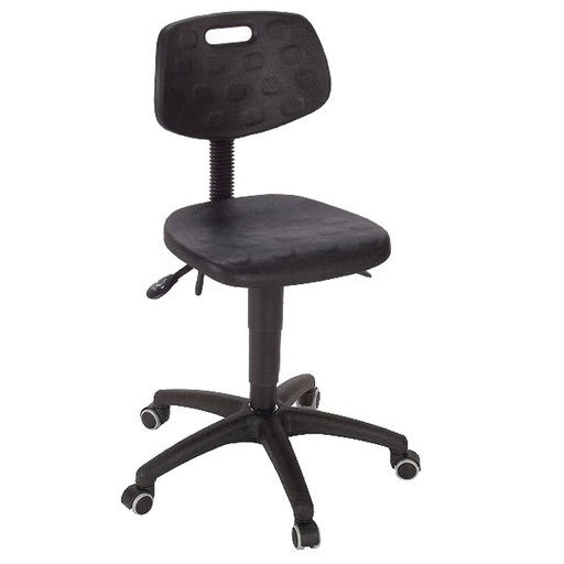 [044698] Silla para taller de poliuretano regulable en altura con ruedas - Altura asiento.: 500 / 640h mm - Poliuretano negro