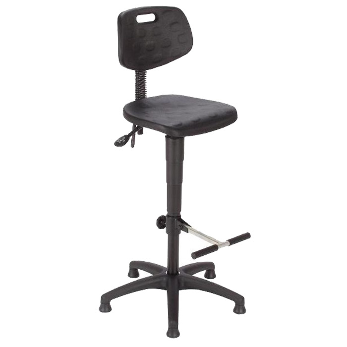 [044703] Silla para taller de poliuretano regulable en altura - Altura asiento.: 585 / 835h mm - Poliuretano negro