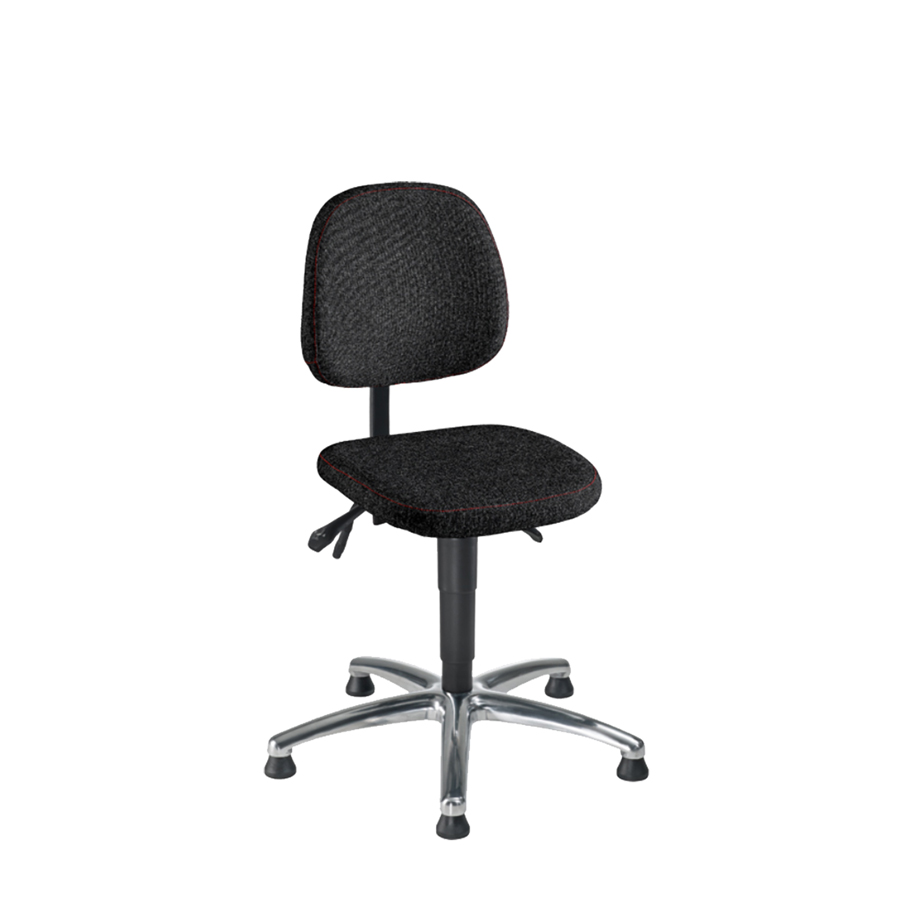 [044763] Silla para taller de tela regulable en altura con pies - Altura asiento: 490/ 630h mm - Tapizado gris antracita