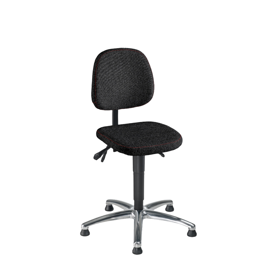 [044767] Silla para taller de tela regulable en altura con pies - Altura asiento: 510/ 650h mm - Tapizado gris antracita