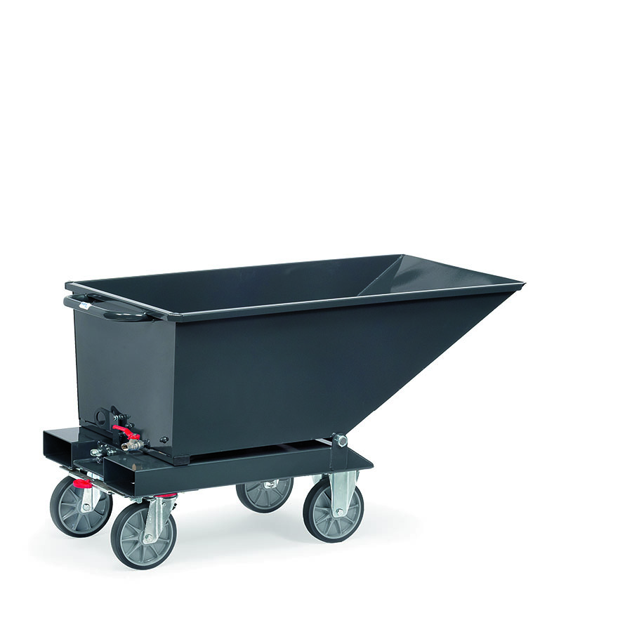 [044807] Contenedor basculante manual para virutas con grifo - Dim.: 1359x713x780h mm - Gris ral 7016