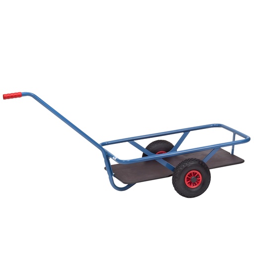 [044811] Remolque de tracción manual con paredes tubulares - Dim. plataforma 700x400 mm - Azul ral 5007