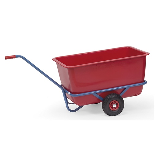 [044813] Remolque de tracción manual con contenedor plástico de 200 lts. - Dim. plataforma 910x585 mm - Azul ral 5007