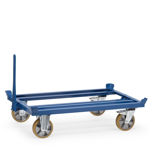 [044838] Base rodante para palet con enganche para remolque con ruedas poliuretano - Dim. palet 1200 x 800 mm - Azul Ral 5007