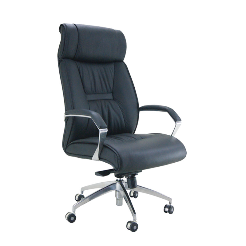 [045043] Sillón gerencia de piel natural - Dim.: 635x570x1210h mm - Negro