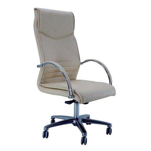 [045047] Sillón gerencia de piel ecológica - Dim.: 600x580x1260h mm - Vainilla