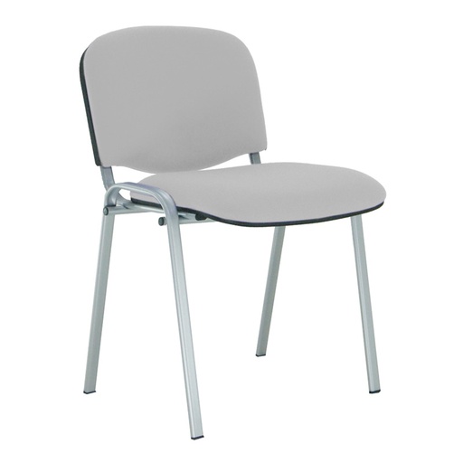 [045159] Silla de acero gris sin brazos, con asiento y respaldo tapizados - Dim.: 500x560x810h mm - Gris