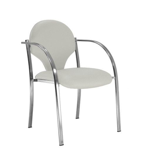 [045175] Silla de estructura de acero negro con brazos y con asiento y respaldo tapizados - Dim.: 500x560x810h mm - Gris