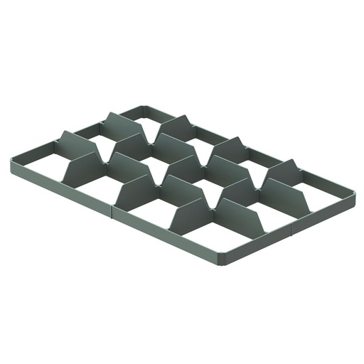 [045442] Divisor inferior para caja Eurobox Basicline de 600x400 mm - Dim. hueco: (12x) 135x114 mm - Gris