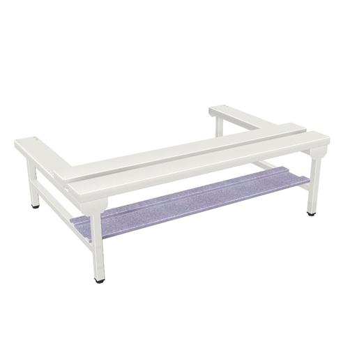 [045606] Banqueta de lamas metálicas para taquilla con estante de zapatos - Dim.: 1195x500/300x350/385h mm - Gris ral 7035