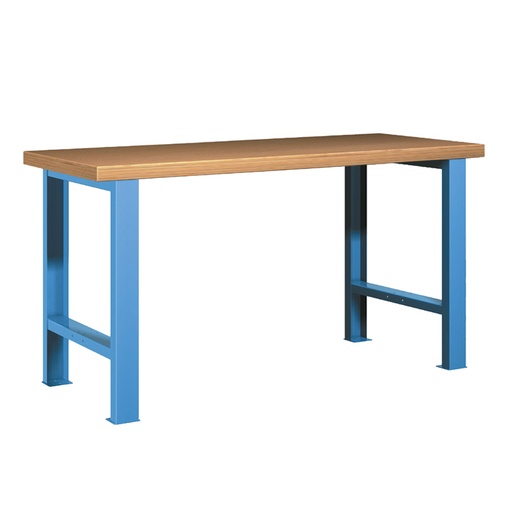 [045607] Banco de trabajo estándar - Dim.: 1500x750x840h mm - Encimera Multiplex, 2 patas - Azul ral 5012