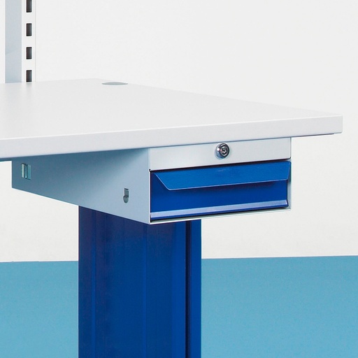 [045608] Cajonera con un cajón extraíble de 75h mm para estación de trabajo serie One - Dim.: 270x450x120h mm - Azul ral 5023 + Gris ral 7035