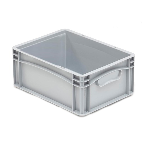 [045680] Caja plástica para transporte serie Basicline con paredes lisas y asas cerradas - Dim.: 400x300x170h mm - Gris claro