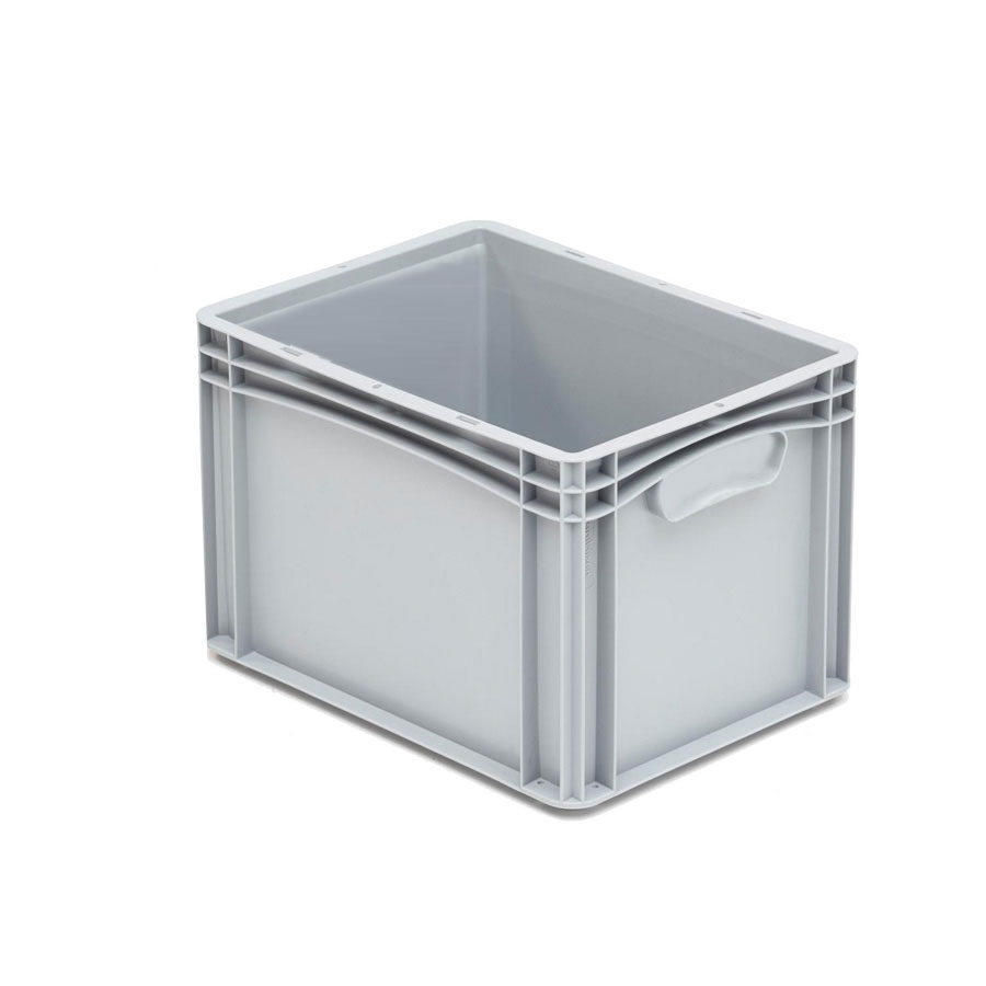 [045682] Caja plástica para transporte serie Basicline con paredes lisas y asas cerradas - Dim.: 400x300x270h mm - Gris claro