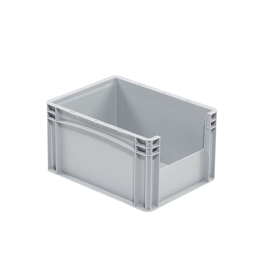 [045707] Caja plástica Eurobox serie Basicline con abertura frontal - Dim.: 400x300x220h mm - Gris claro