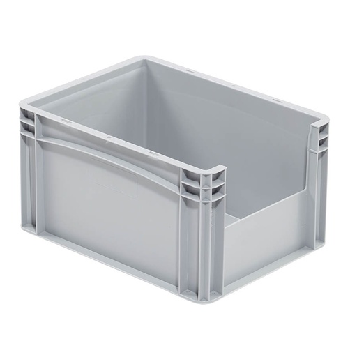 [045707] Caja plástica Eurobox serie Basicline con abertura frontal - Dim.: 400x300x220h mm - Gris claro