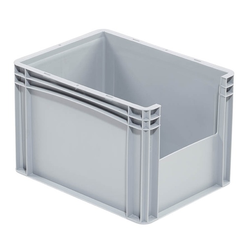 [045708] Caja plástica Eurobox serie Basicline con abertura frontal - Dim.: 400x300x270h mm - Gris claro