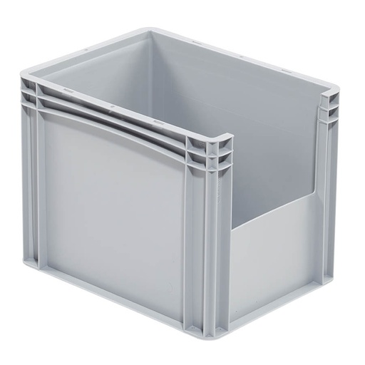 [045709] Caja plástica Eurobox serie Basicline con abertura frontal - Dim.: 400x300x320h mm - Gris claro