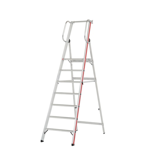 [045855] Escalera de mano plegable con 7 escalones y plataforma - Dim.: 2550x730x2550h mm - Aluminio