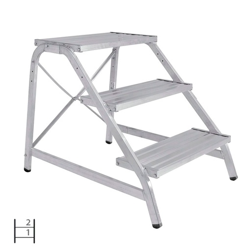 [046068] Pedestal para uso profesional con 2 peldaños - Dim.: 680x600x480h mm - Aluminio