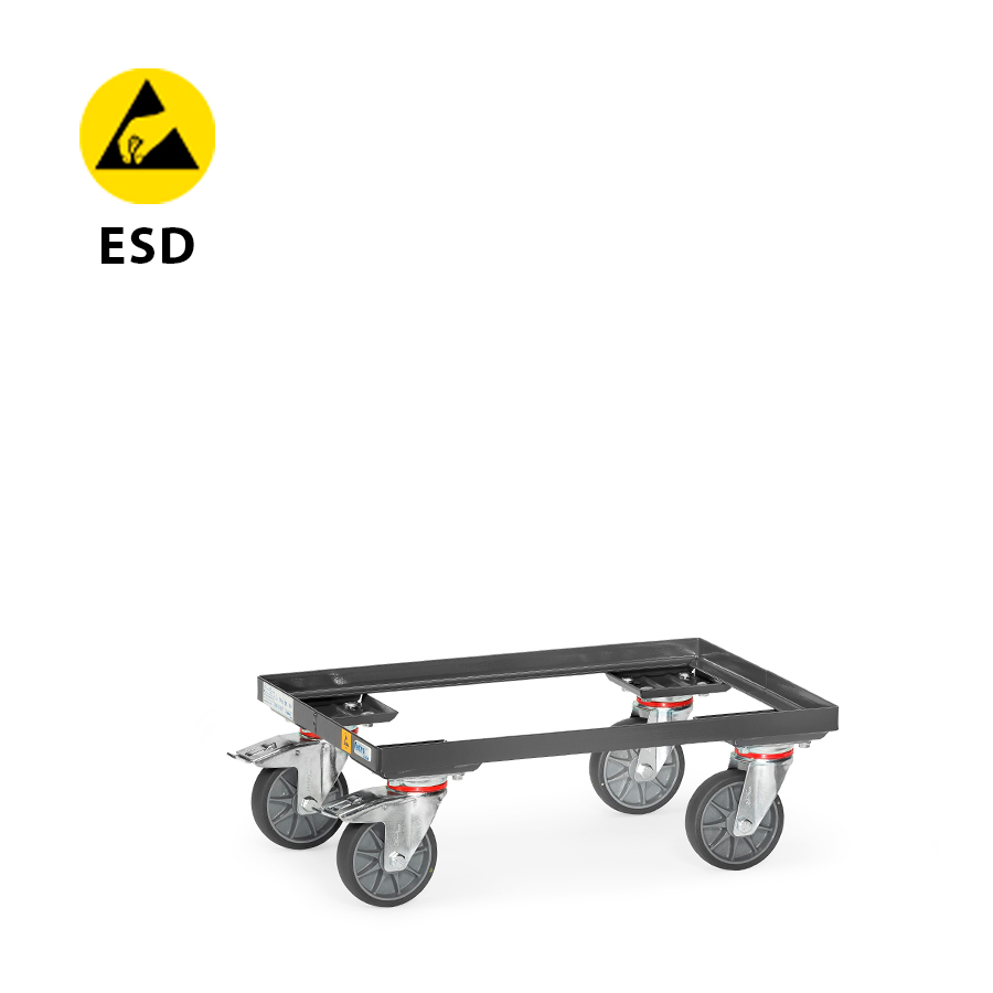 [046084] Base rodante para cajas ESD - Dim. plataforma 605 x 405 mm - Gris oscuro ral 7016
