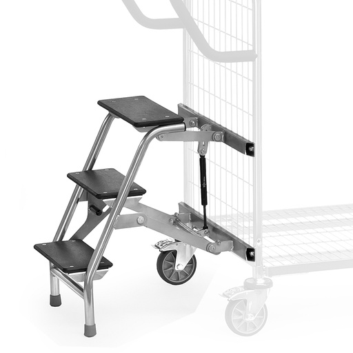 [046125] Escalera con hidráulico retráctil de 3 escalones altura - Dim.: 610x600h mm