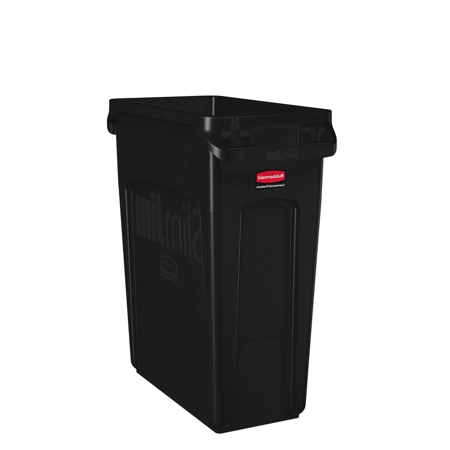 [046432] Contenedor plástico Slim Jim® de 60 lts. para la recogida de residuos - Dim.: 558x279x635h mm - Negro
