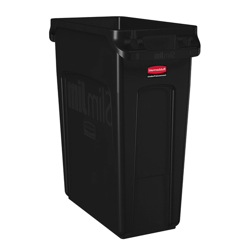 [046432] Contenedor plástico Slim Jim® de 60 lts. para la recogida de residuos - Dim.: 558x279x635h mm - Negro