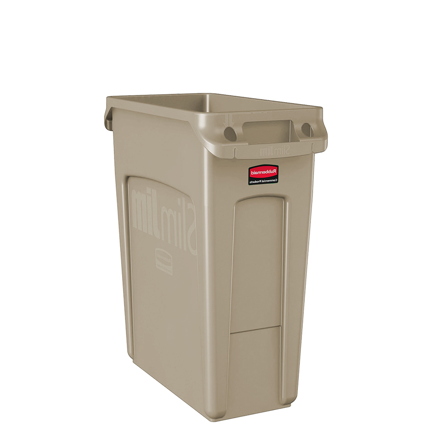 [046433] Contenedor plástico Slim Jim® de 60 lts. para la recogida de residuos - Dim.: 558x279x635h mm - Beige