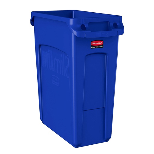 [046435] Contenedor plástico Slim Jim® de 60 lts. para la recogida de residuos - Dim.: 558x279x635h mm - Azul
