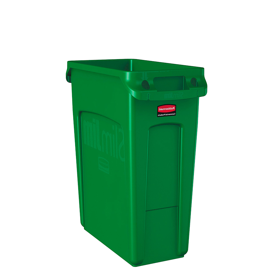 [046436] Contenedor plástico Slim Jim® de 60 lts. para la recogida de residuos - Dim.: 558x279x635h mm - Verde