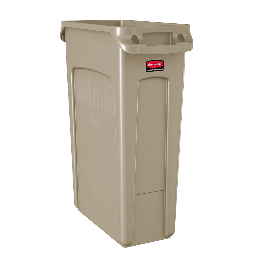 [046437] Contenedor plástico Slim Jim® de 87 lts. para la recogida de residuos - Dim.: 558x279x762h mm - Beige