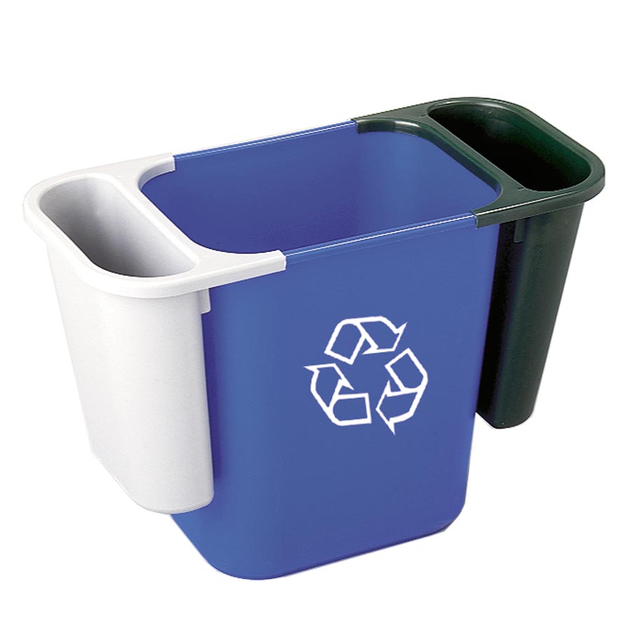 [046505] Papelera de plástico de 26,6 lts. con dos papeleras auxiliares de 4,5 lts. - Dim.: 365x260x380h mm