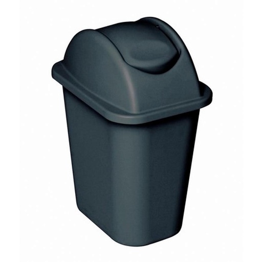 [046510] Papelera de plástico con tapa basculante de 24 lts. - Dim.: 380x280x520h mm - Gris oscuro