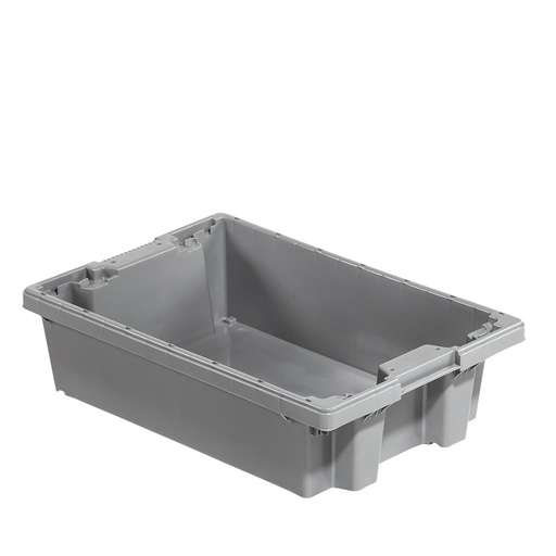 [046823] Caja plástica encajable y apilable norma Europa - Dim.: 600x400x160h mm - Gris